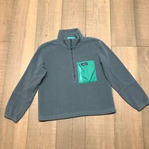 Patagonia Jacket Womens Size M Blue Microdini 1/2 Zip Fleece Pullover Sweatshirt